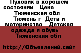 Пуховик в хорошем состоянии › Цена ­ 1 500 - Тюменская обл., Тюмень г. Дети и материнство » Детская одежда и обувь   . Тюменская обл.